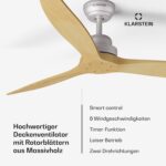 Santa Elena Smart ventilateur de plafond 52" 10260 m³/h pales bois véritable 6 vitesses Télécommande App-Contrôle – Image 2