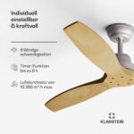 Santa Elena Smart ventilateur de plafond 52" 10260 m³/h pales bois véritable 6 vitesses Télécommande App-Contrôle – Image 5