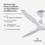 Santa Elena ventilateur de plafond 52" | 9060 m³/h | 6 vitesses | Télécommande – Image 2