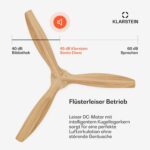 Santa Elena ventilateur de plafond | 132 cm | 35 W | 25 m² | Fonctionnement silencieux | Bois – Image 4