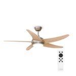 Bolero ventilateur de plafond avec lumière | 132 cm | 35 W | Fonctionnement silencieux | Bois