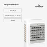 Breezcube rafraîchisseur d'air intelligent avec refroidissement par eau | 340 m³/h | 10 l | 30 m² | 3 modes | 50 W – Image 2