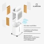 Breezcube rafraîchisseur d'air intelligent avec refroidissement par eau | 340 m³/h | 10 l | 30 m² | 3 modes | 50 W – Image 5