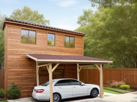 126f65c96487e9f63bb2d44e06270b22fbad7658_480x360_c.png Habrita Auvent monopente 1 voiture - assemblage traditionnel Volige et Shingle – Image 1