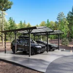 Baresa Carport pergola double autoportant en aluminium - 2 voitures - 30m² gris anthracite