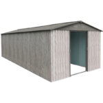 Abri de jardin métallique beige de 13,6 m² Woodtouch + kit d'ancrage X-METAL – Image 3