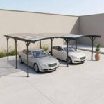 Sweeek Extension de carport aluminium et polycarbonate 15m² anthracite