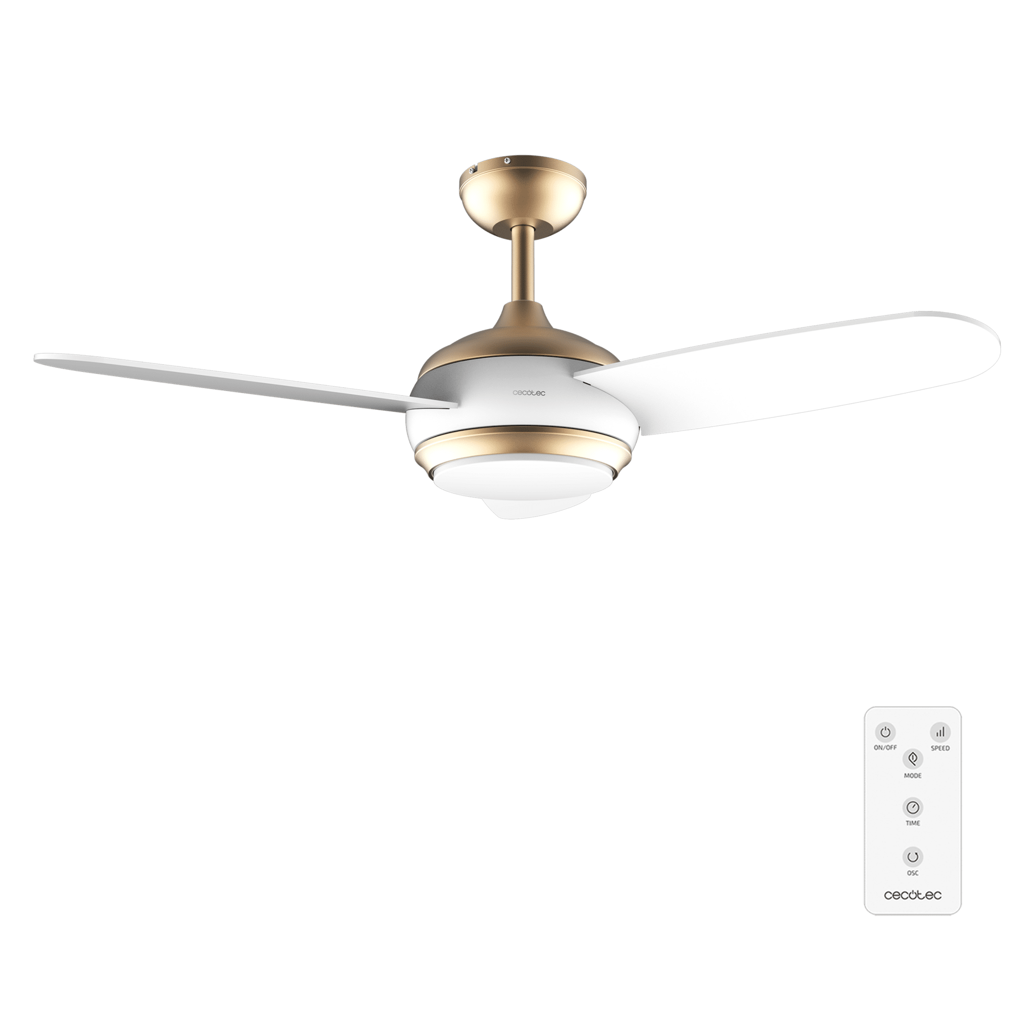 energysilence-aero-4265-goldwhite_obgfm0_1.png Cecotec EnergySilence Aero 4265 GoldWhite ventilateur de plafond | LED 18 W | 106 cm | Télécommande – Image 1