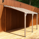Habrita Carport mural/pergola adossable en pin sylvestre traité autoclave - 15m²