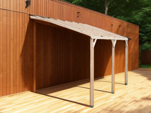 f61c80739ca6331f95fefa06d1e10c2fe3cd19d7_480x360_c.png Habrita Carport mural/pergola adossable en pin sylvestre traité autoclave - 15m² – Image 1
