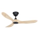 Casafan Eco Genuino ventilateur de plafond 122 cm | Noir/Bois naturel | Moteur DC ultra-silencieux